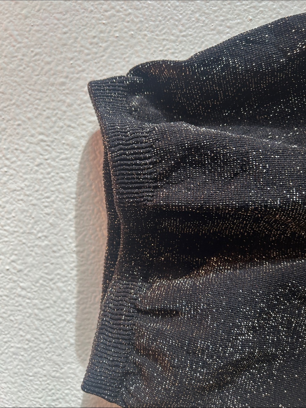 Intimately Free People - Black Sparkle V-Neck Spaghetti Strap Cropped Tank Top - Picture 3 of 6